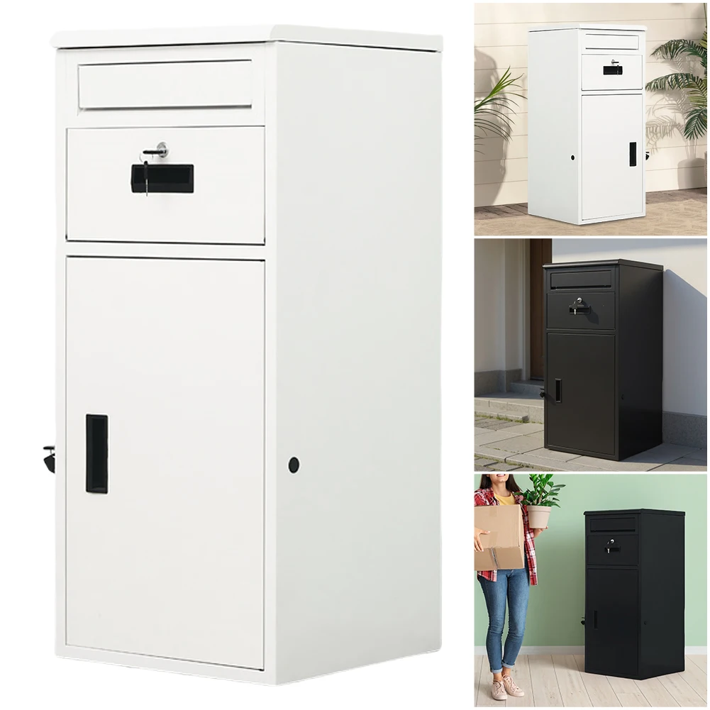 Package Delivery Box Waterproof Outdoor Storage Box Rustproof Outdoor Package Delivery with Lock for Home Office Apartment