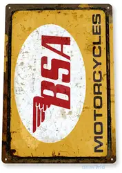 BSA Motorcycles GARAGE, TIN SIGNS, VEHICLESMETAL 8