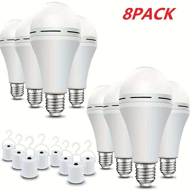 Emergency Light Bulb for Power Outages, LED Bulb 60 Watt Equiv., Self-Charging Light Bulb 1200mAh Battery Backup Light Bulbs for Daily, Emergency Use