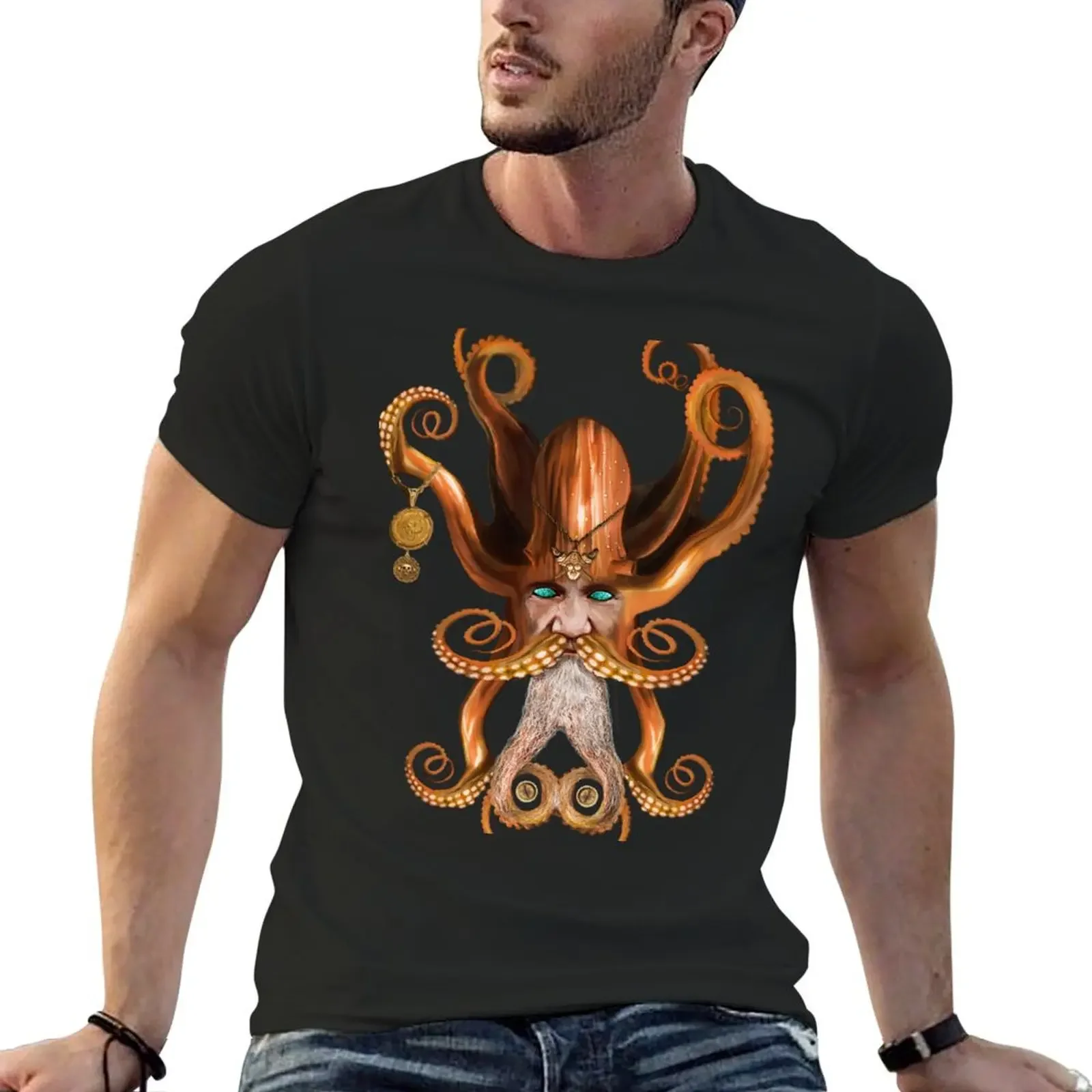 Kraken, Octopus Pirate Captain, Davy Jones Locker T-shirt customs design your own oversizeds tshirts for men