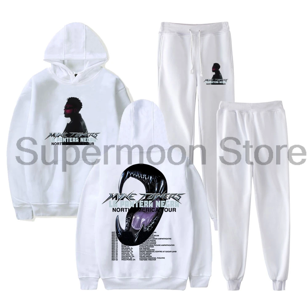 Myke Towers North America Tour 2024 Hoodie Jogger Pants Two Piece Set Sweatshirts+Sweatpants Women Men's Set