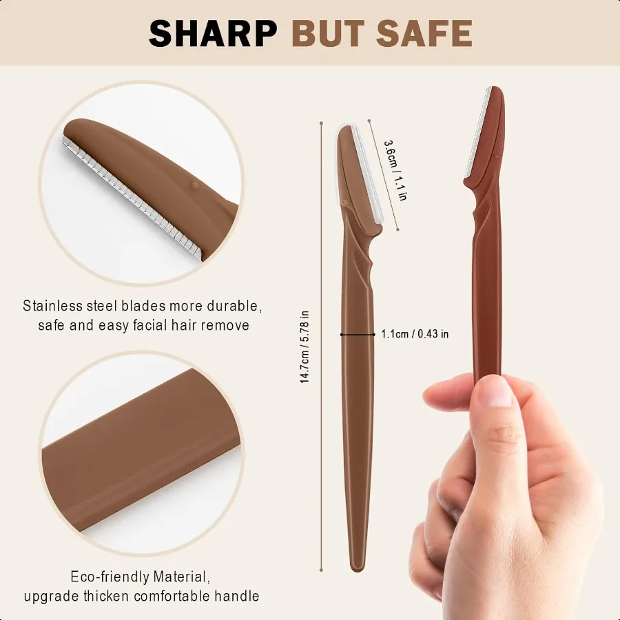 ermaplane Razor for Women Face 6PCS Face Razors for Women Eyebrow Razor with Precision Cover Face Shaver for Men Facial Hair Re