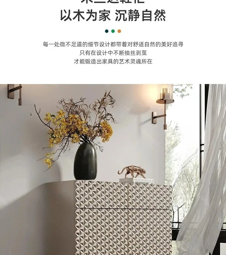 American light luxury shoe cabinet household living room wall locker storage bedside cabinet9344