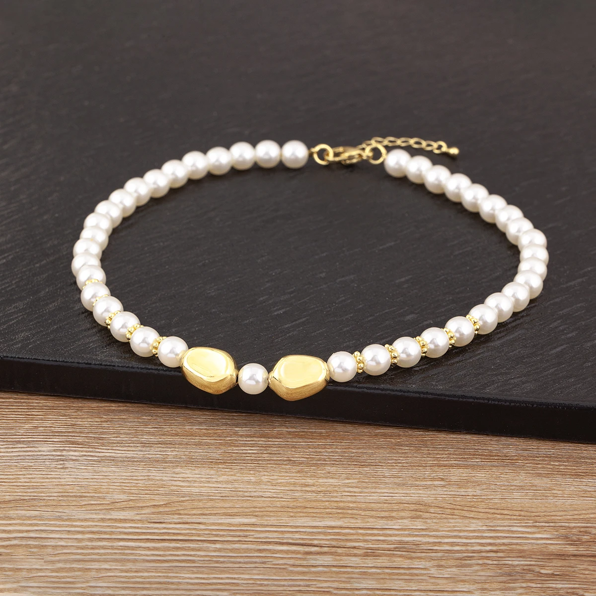 Nidin Hot Sale Waterdrop/Round Shape Irregular Geometric Pearl Beads Necklace For Female Elegant Aesthetic Jewelry Accessories