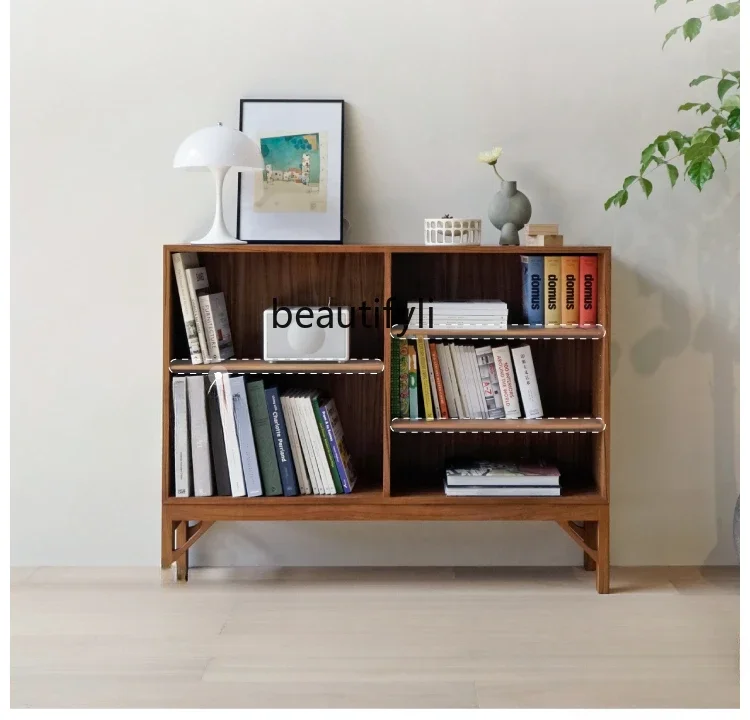

ss03 Nordic Mid-Ancient Solid Wood Floor Bookcase Display Cabinet Storage Cabinet Sideboard Cabinet Small Apartment