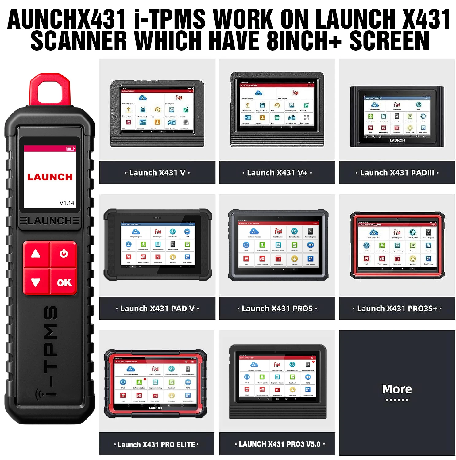 LAUNCH X431 i-TPMS TSGun TPMS Tire Pressure Activate/Relearn/Program Sensors Diagnostic Tool Work with X431 CRP919E BT PRO Elite