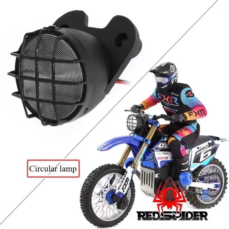 Round Roof Light Cross-country Searchlight Headlight Spotilght for LOSI 1/4 Promoto-MX RC Remote-controlled Motorcycle DIY Part