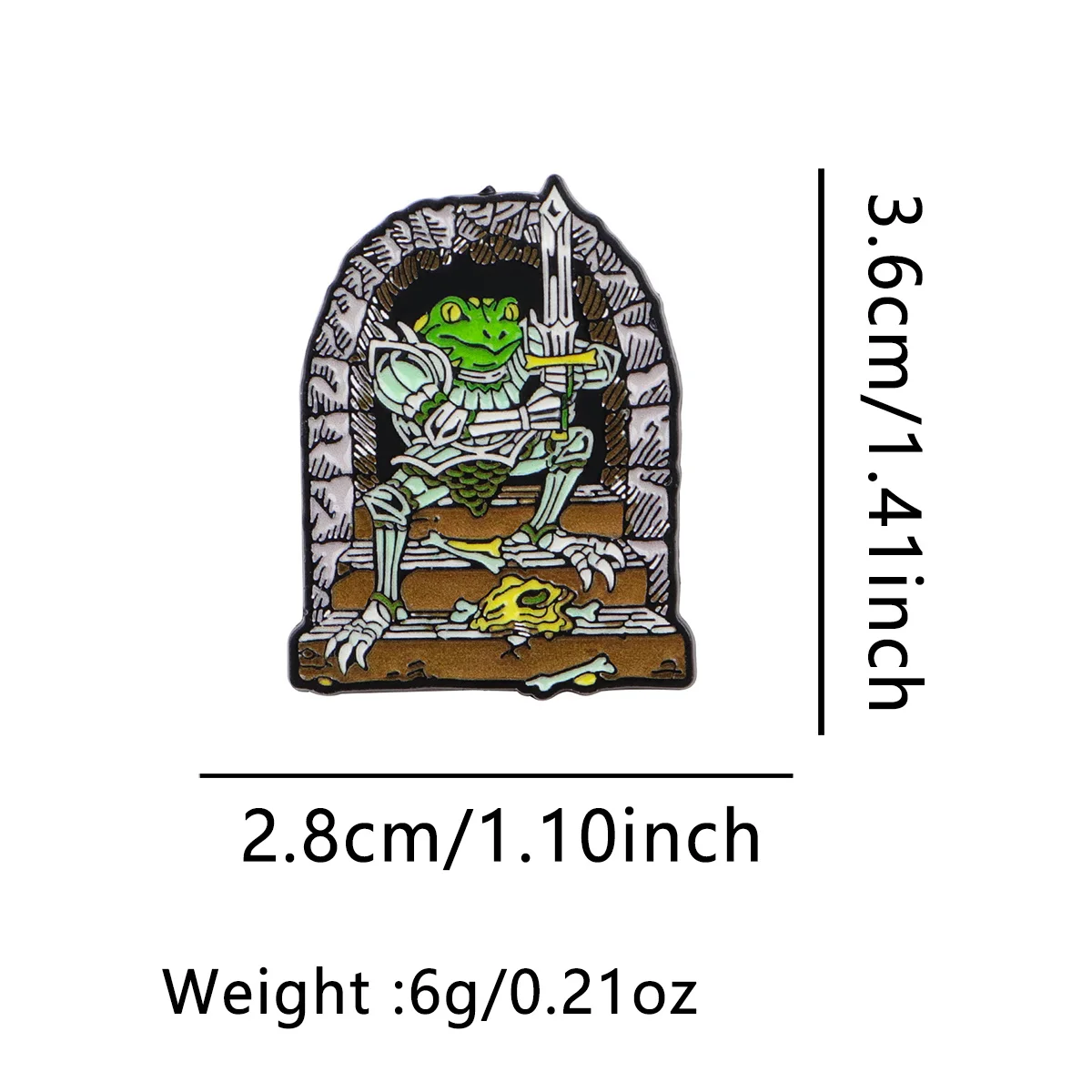 Creative Frog Knight Metal Enamel Pin Medieval Fantasy Dungeon Themed Brooch