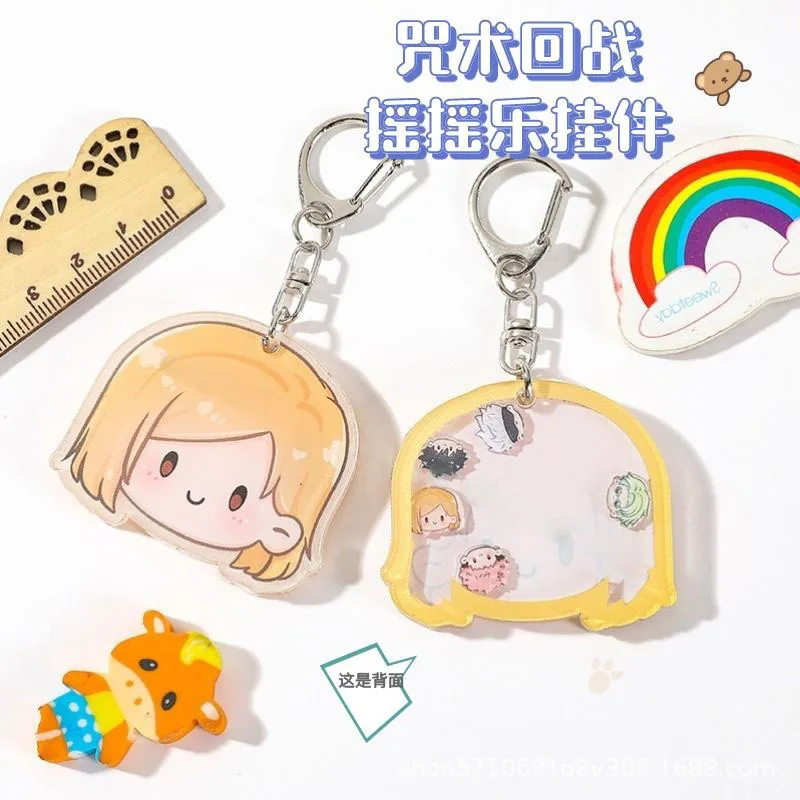 พวงกุญแจโยโย่การ์ตูนจูจุตสึไคเซ็น น่ารักสไตล์คาวาอี้ รุ่น Q โกโจ ซาโตรุ จี้ห้อยกระเป๋าโทรศัพท์ ของตกแต่งสำหรับเด็กผู้หญิง นักเรียน
