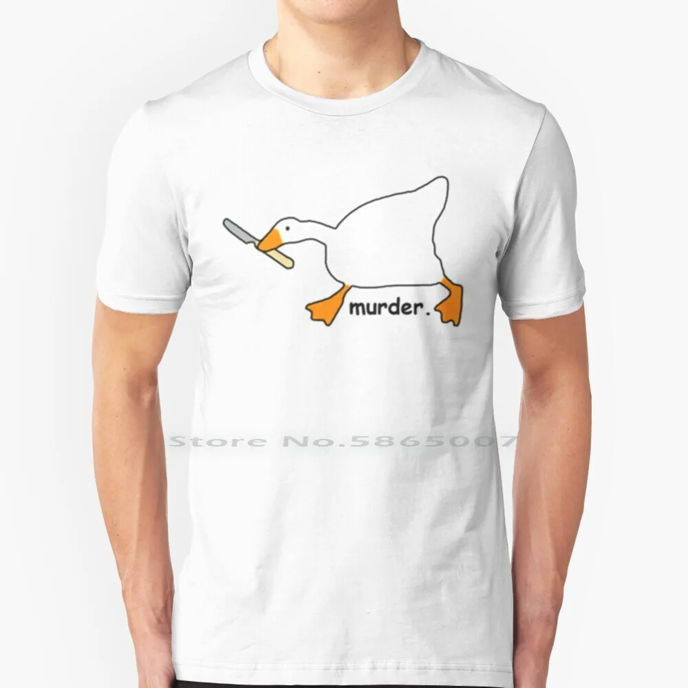 Untitled Goose Game Murder T Shirt Cotton 6XL Untitled Goose Game Funny Peace Was Never An Option Cute Gamer Geese Duck Memes