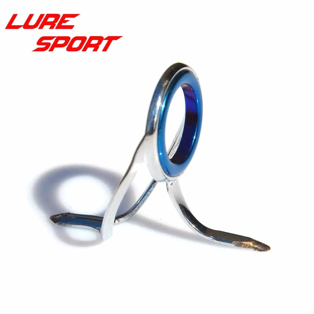 LureSport 9pcs Guide silver Steel frame Blue ring guide Set MN20 Rod Building component Repair DIY Accessory