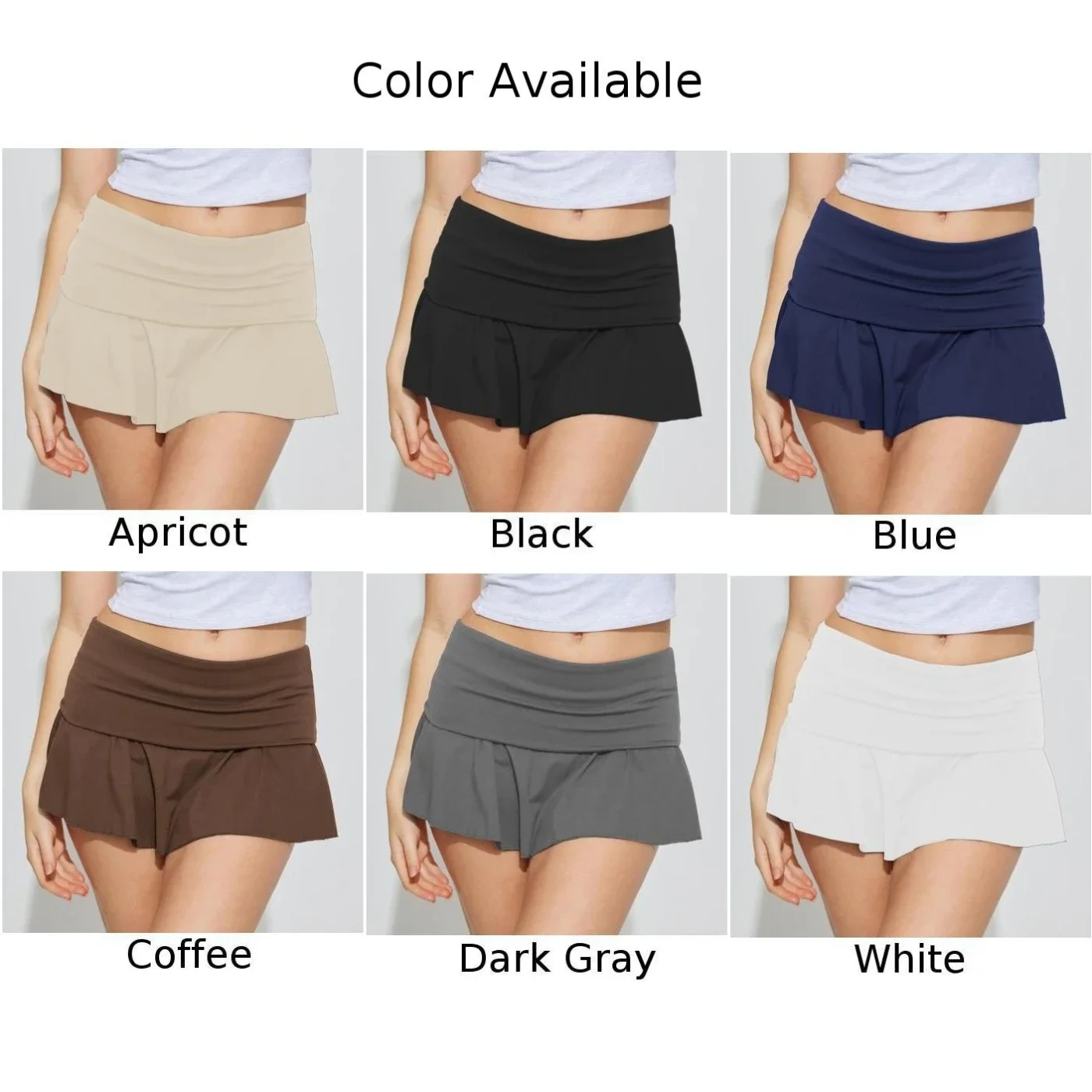 2025 Summer Casual Skirt Casual 2025 Summer Skirt Low Waist Skirt High Elasticity Solid Pattern Spring Autumn Wear