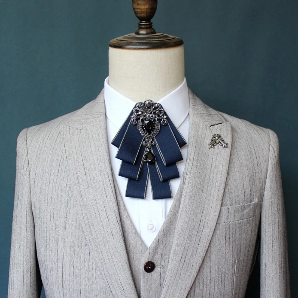 

Галстук-бабочка ручной работы со стразами, винтажная британская хрустальная лента, галстук-бабочка, брошь, деловые галстуки, костюм, рубашка, воротник, цветы