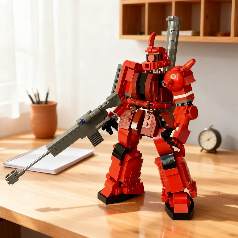 

499pcs MOC MF ZAKU II RED Model Building Blocks Christmas Gift Toys Architecture Assemble DIY Creative Brick Idea Education