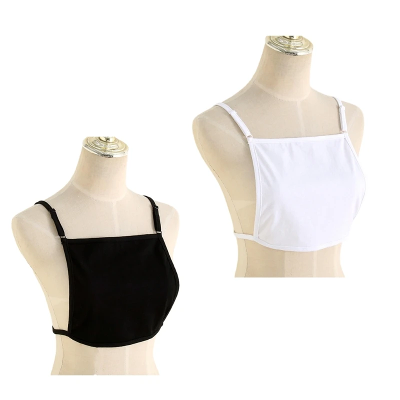 Cotton Mock Camisole Bras Wrapped Chest Overlay Modesty Panel Cleavage Cover for Women Girls Low Cut Clothing