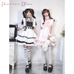 Japanese Maid Uniform Lovely Girl Student Lolita Dress Cosplay Costume Sweet Cute Cat Cafe Princess Harajuku Kawaii Lingerie