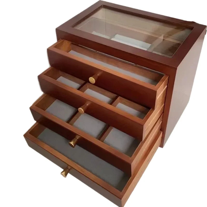

Birthday Gift Solid Wood Multi-layer Jewelry Box High-grade European Luxury Ornaments Storage Box Ins Wind Household Storage Box