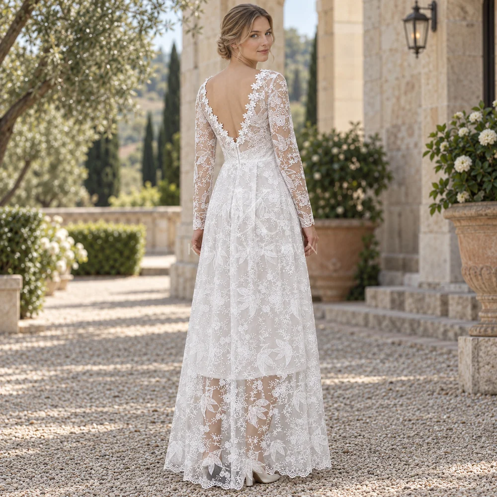 Elegant Lace Evening Dress Off Shoulder Long Sleeve Bridal Gown Dress Luxury Slim Women Party Dress Вечернее Платье Женское