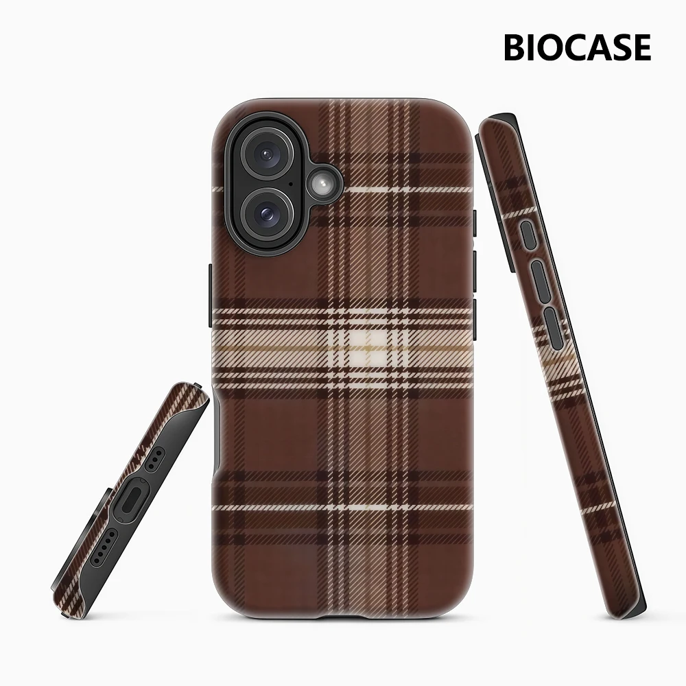Klassische braun karierte iPhone 17 Must-Haves Handyhülle für iPhone 17 16 15 14 13 12 Pro Max Plus Doppelschichtige Rückseite