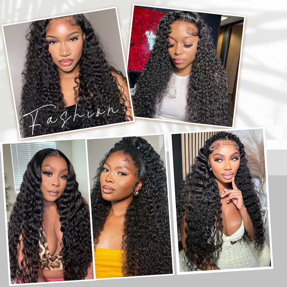 Karyssa Deep Wave 13x4 4x4 HD Lace Frontal Perücke mit natürlichem Haaransatz, vorgezupft, lockiges Echthaar, 220 % Dichte, für Frauen – Detail 6