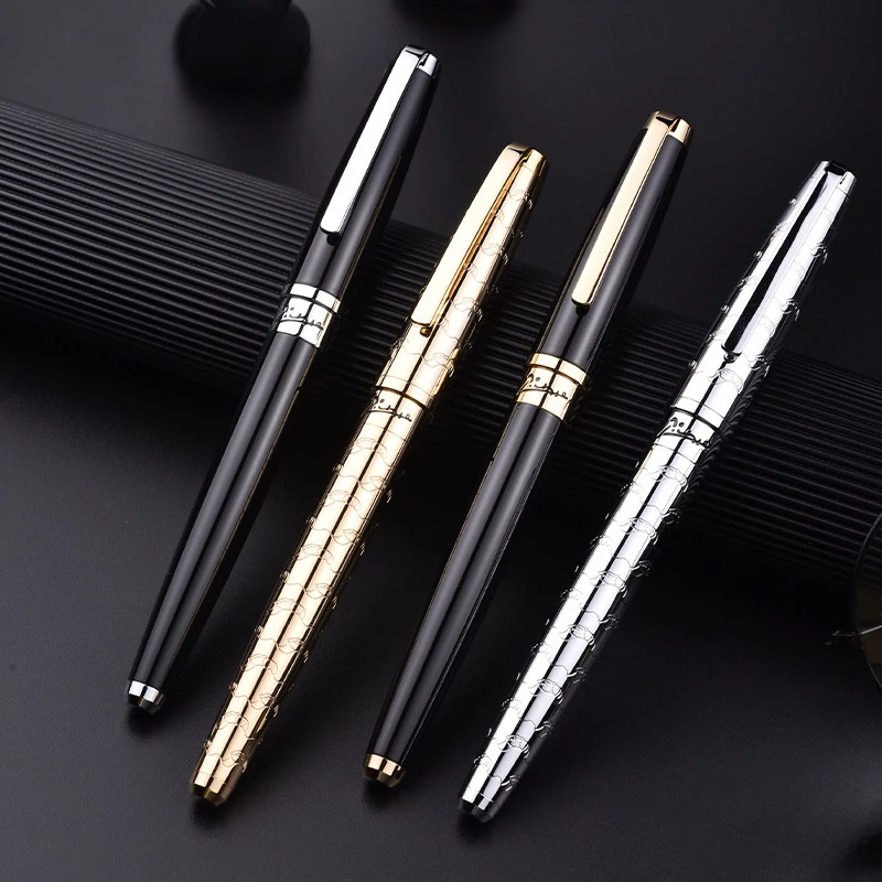 Pimio 918 Metal Fountain Pen Gold/Black Fantasy Polka Durable Luxury MB Office School Stationery Writing Smooth  Art Pen