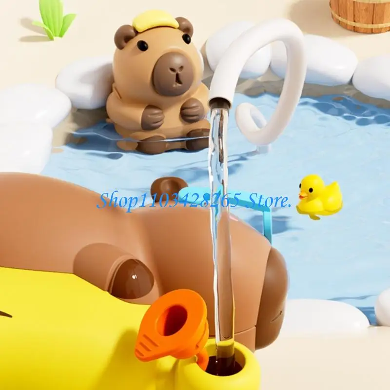 Long Cartoon Capibara Water Guns Toy for Kids Outdoor Play Ergonomic Grip Design Safe ABS Water Squirter for Child G2TE