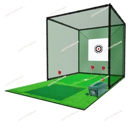 Golf Practice Net Professional Percussion Cage Swing Practice Putting Green Set Indoor and Outdoor Percussion Net