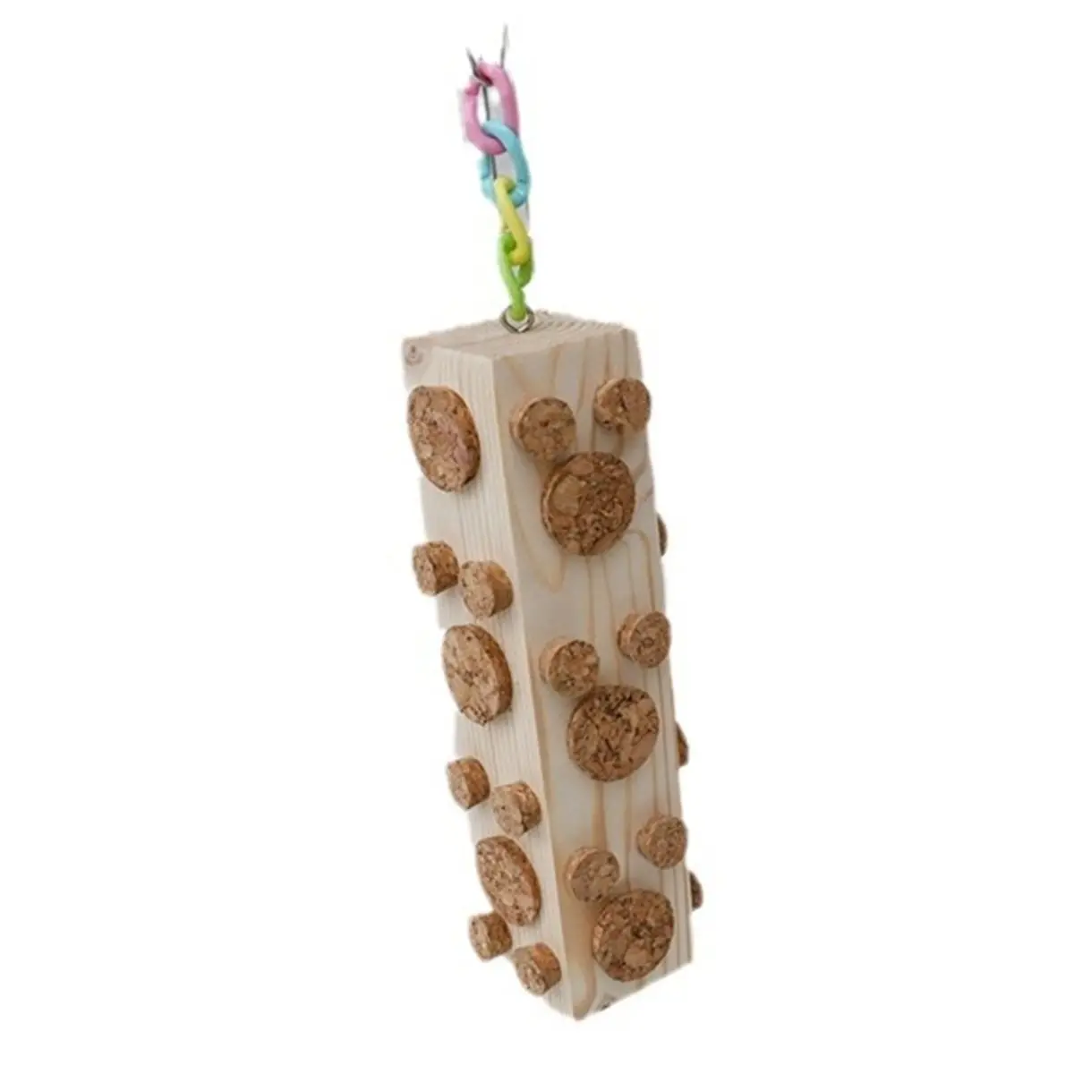 A20I Wooden Bird Chew Toys - 7.9 Inch Hanging Parrot Toys, Relieve Boredom & Anxiety, Foraging Toys, for Parakeet.