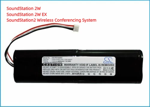 

Аккумулятор емкостью 4400 мАч для Polycom SoundStation 2W EX; SoundStation2 Wireless Confere