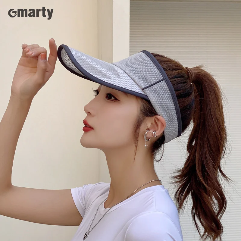 

Summer Sports Sun Hats Adjustable Visor Uv Protection Empty Top Sun Hat Tennis Running Sunscreen Duck Tongue Cap