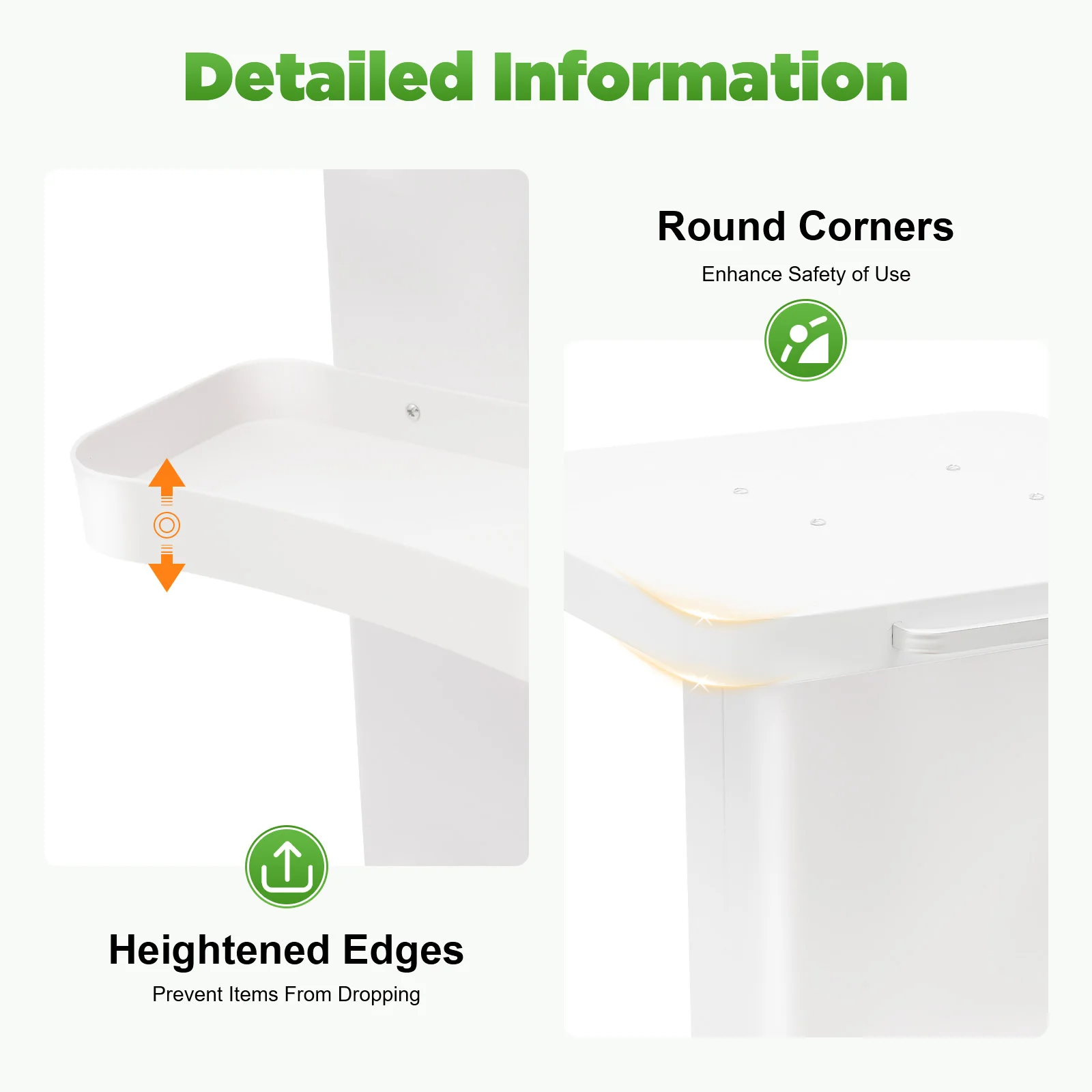 Beauty Instrument Trolley on Wheels with Brakes, 132lbs Load Rolling Utility Trolley for Salon Spa Clinic Hospital
