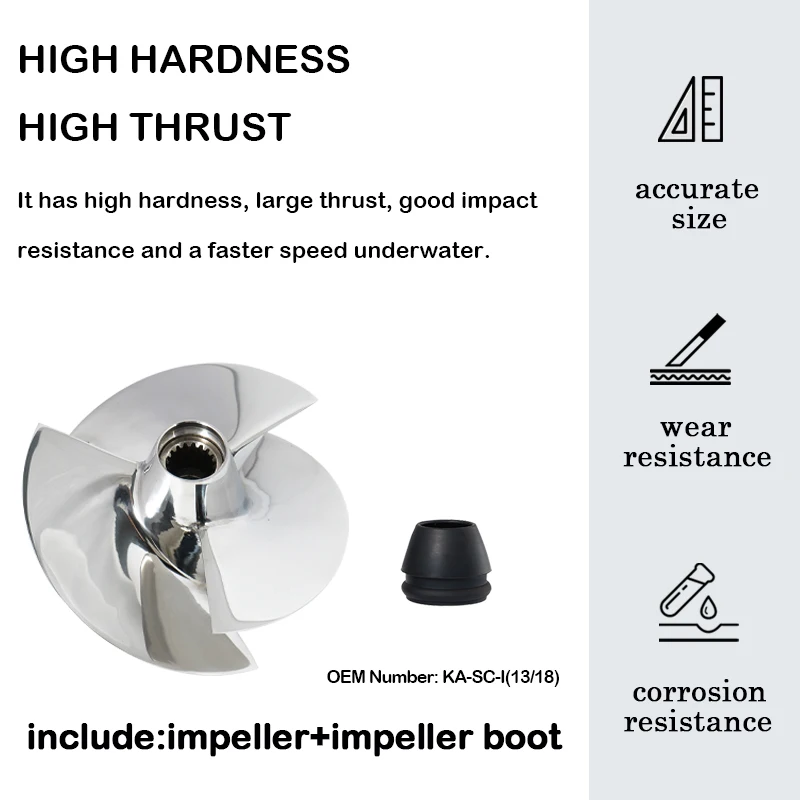 For Kawasaki Jet Ski Impeller 650 TS / 650 SX 650 X-2 / 650JM 140mm 3 Blades Replaced Solas KA-SC-I(13/18)