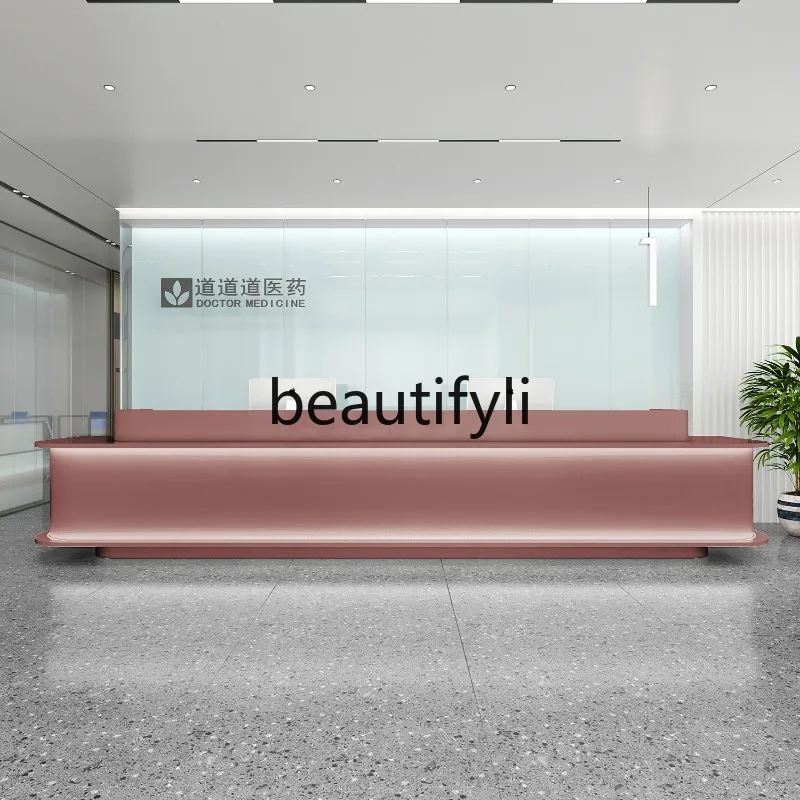 Company Front Desk Reception Desk Modern Simple Cashier Bar Hotel Medical Beauty Medical Store Commercial Counter Table