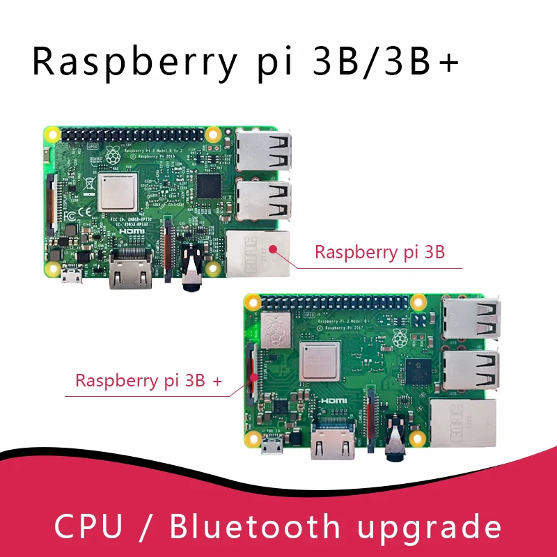 

Original Raspberry Pi 3 Model B+ 3 B plus RPI 3B with 1GB BCM2837B0 1.4GHz ARM Cortex-A53 Support WiFi and Bluetooth