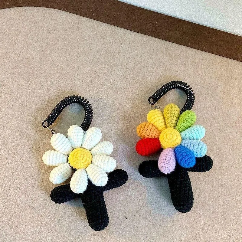 

Kpop Idol G-DRAGON Daisy Support Stick Keyring Handmade Crochet Plush Keychain