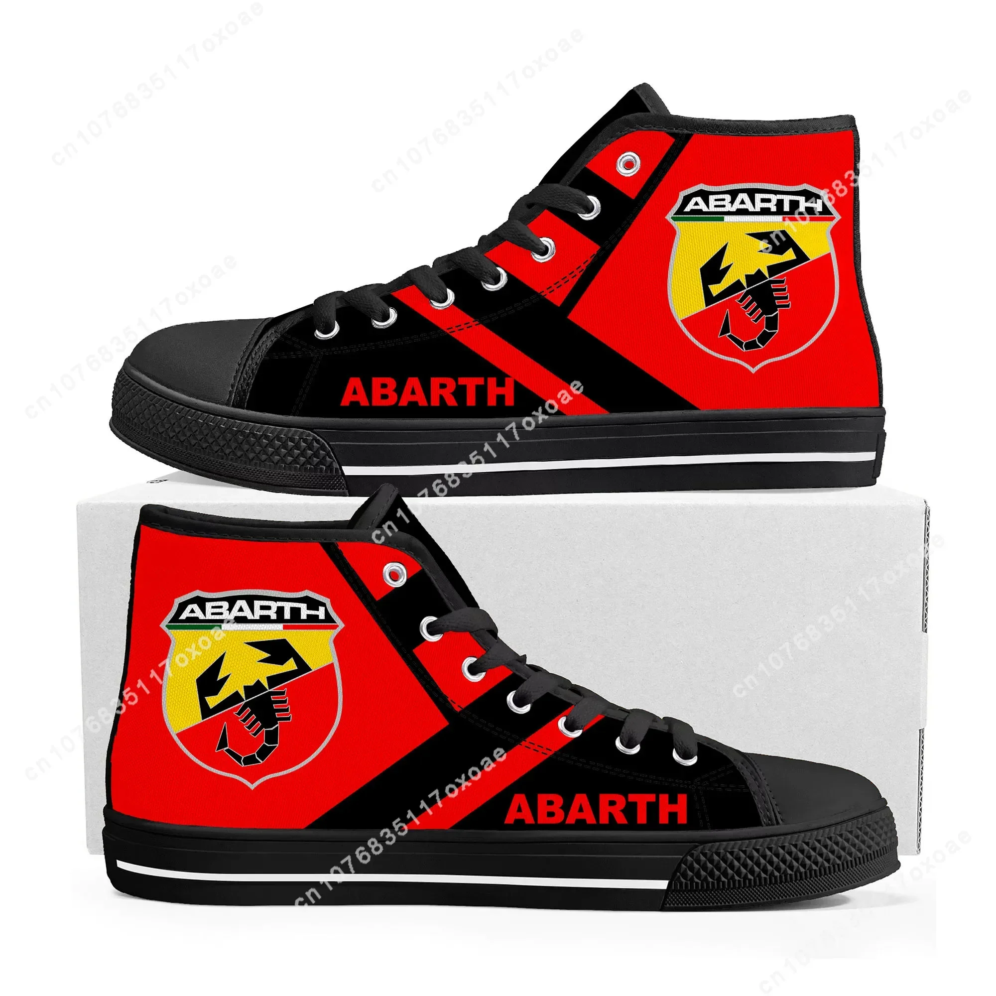 Scarpe Abarth Sneakers alte uomo donna adolescente Sneaker in tela di alta qualità coppia scarpe Casual personalizza scarpe