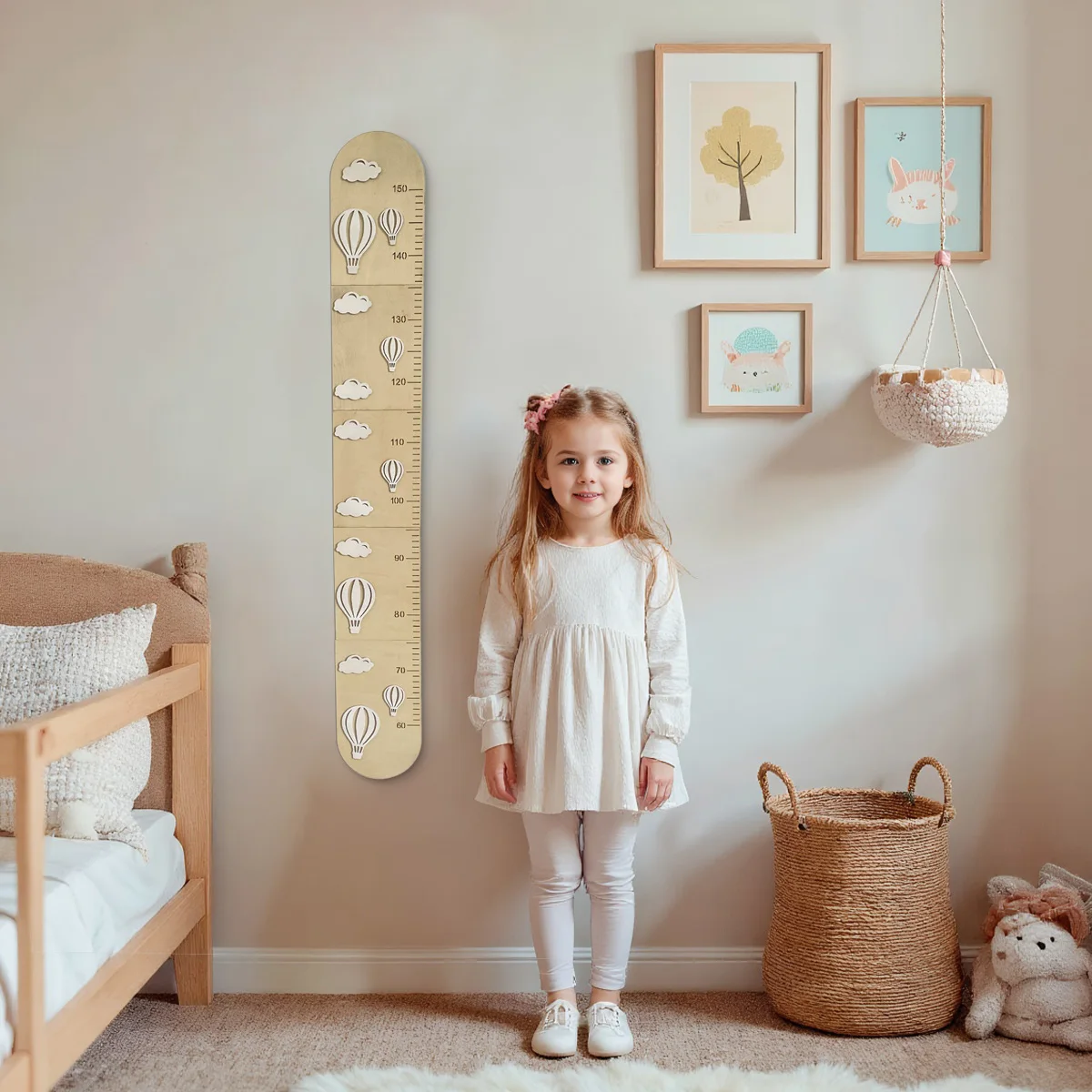 Wooden Growth Chart for Wall - Size Height Chart for Kids, Growth Measuring Board and Kids Height Wall Chart, Growth Chart