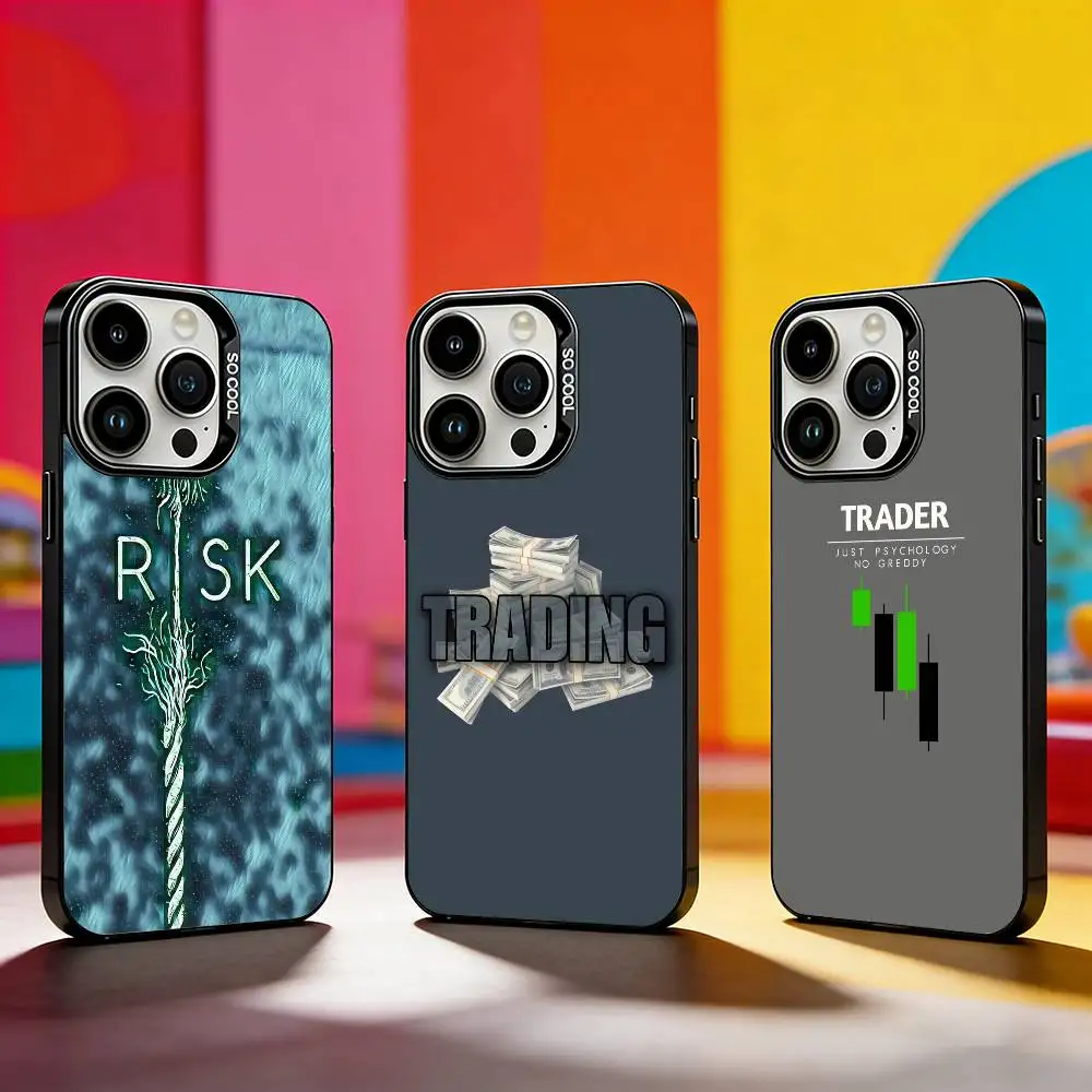 

Day Trader Trading RISK Phone Case For iPhone 17,16,15,14,13,12,11 Plus,Pro Max,XS,Colored silver phone case