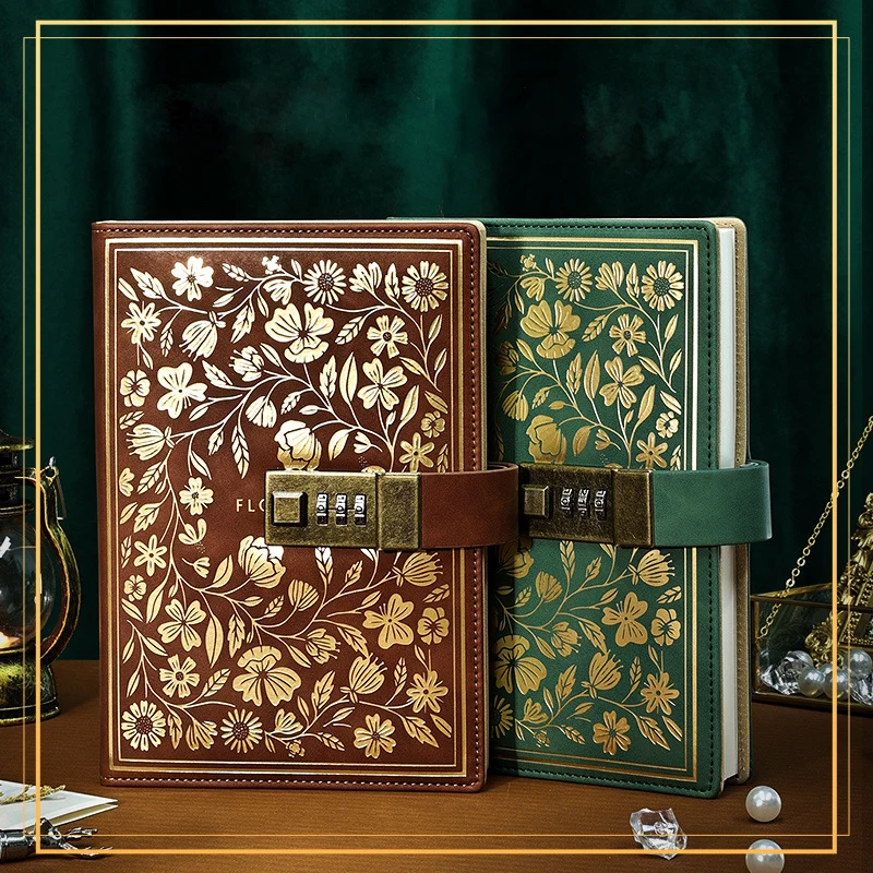 Diary B6 Journal with Lock Notebook Password Padlock Notepad Agenda Planner Stationery Sketchbook Organizer Office Note Book Set