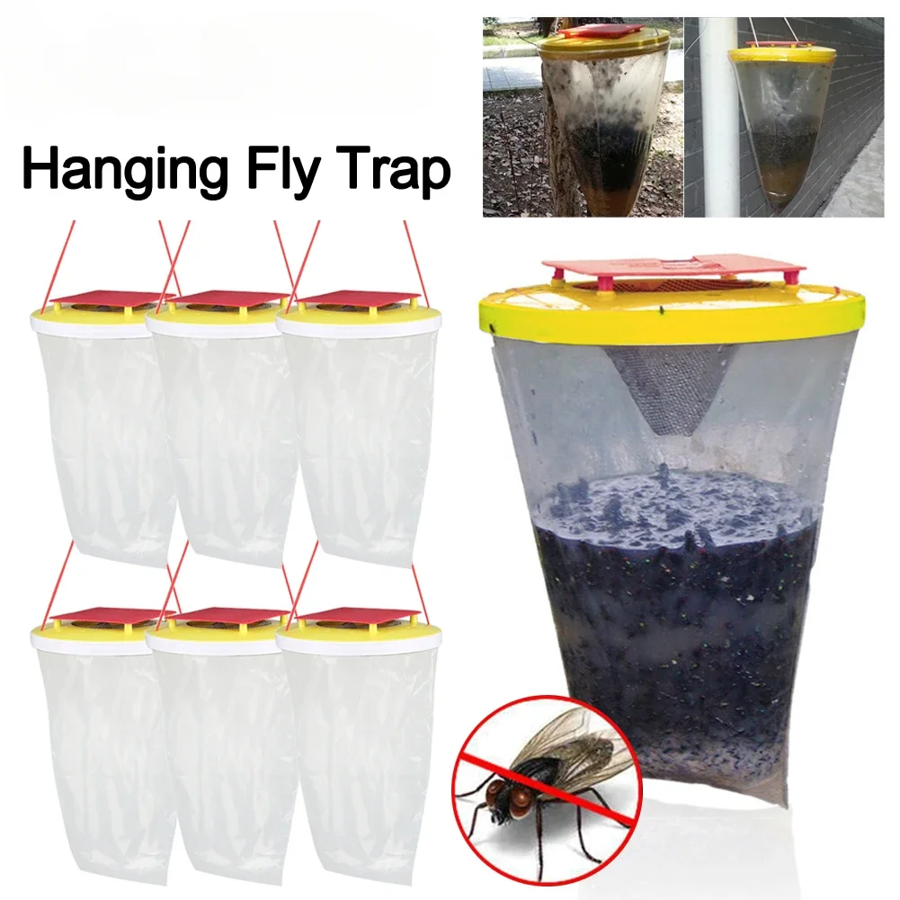 1pcs Hanging Fly Catcher Trap Insect Bug Killer Flies Catching Bag for Outdoor Farm Fly Trap Control Garden Flycatcher