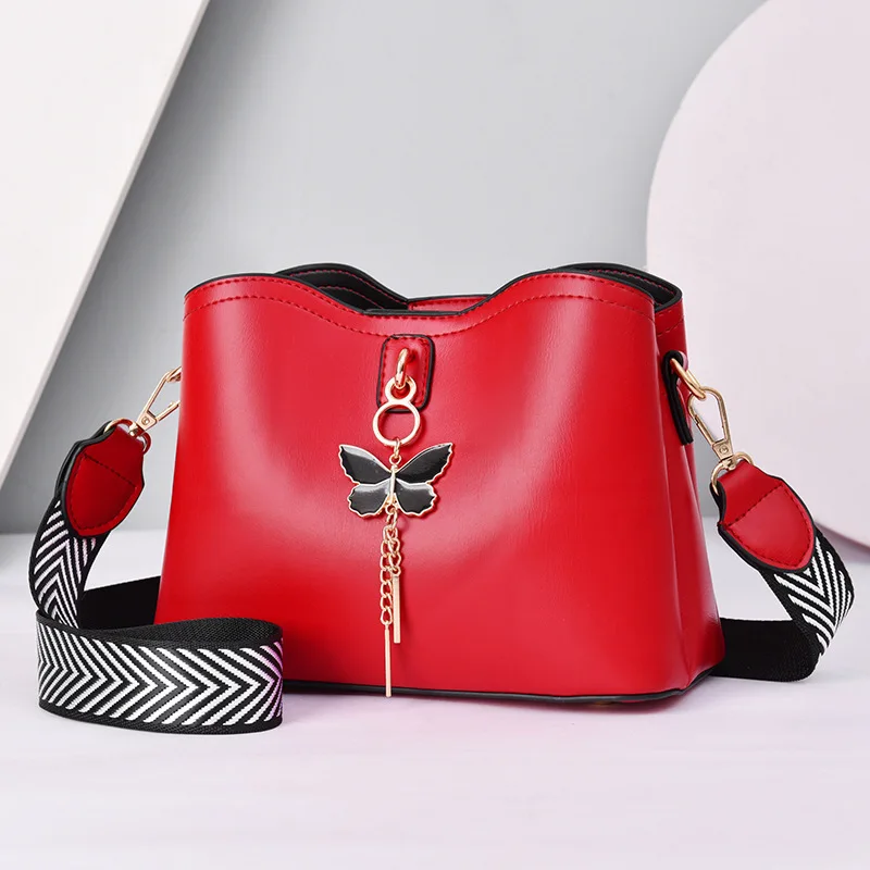 2022 Women White Handbag New Designer Butterfly Tassel PU Leather Messenger Bags Ladies Crossbody Female Tote Shoulder Bag