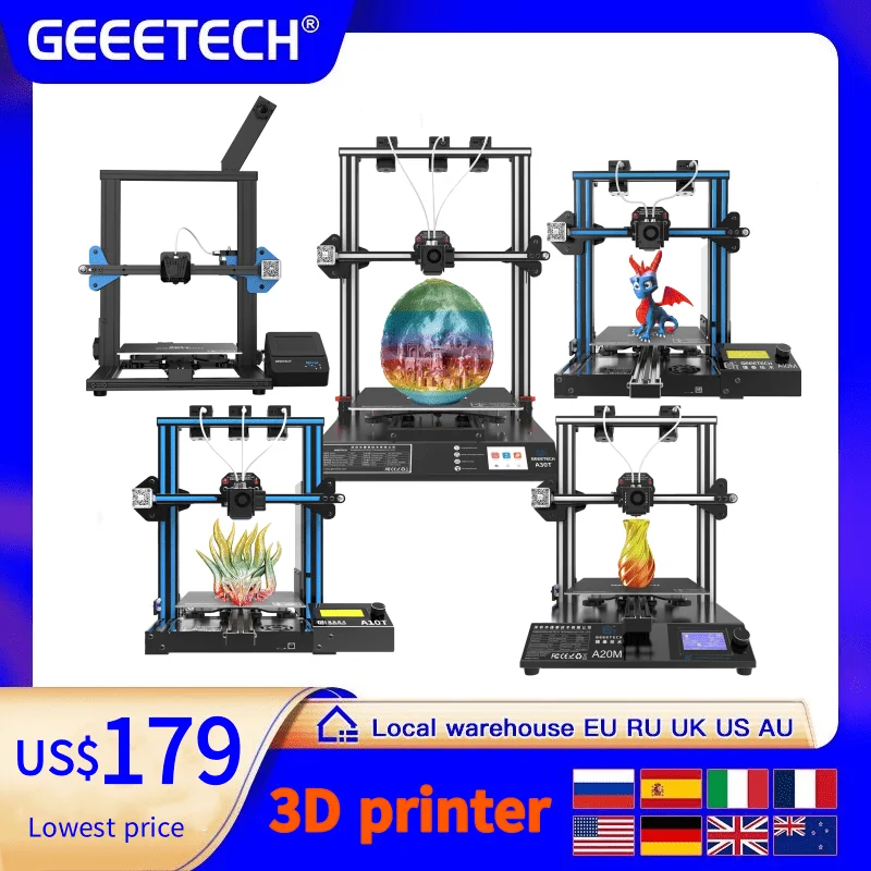 

Geeetech A10M A20M A10T A30T Mizar M Professional 3d printer dual triple extruder 3d printer machine TMC2208, 3D Printing FDM CE