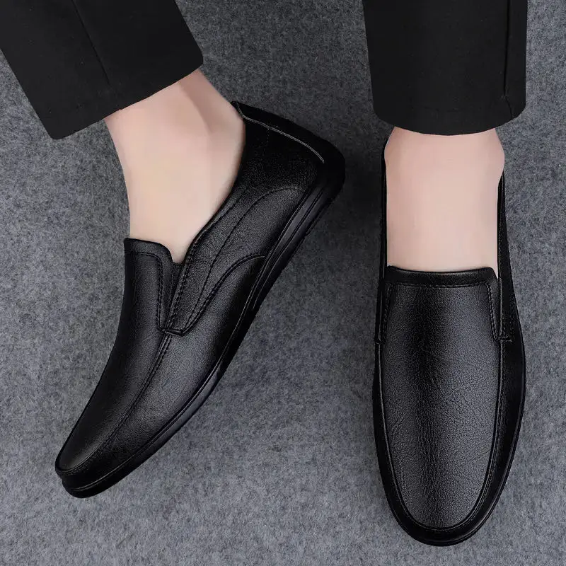 Fashion Men\'s Handmade Casual Slip On Shoes Genuine Leather Men Loafers Outdoor Comfortable Breathable Men Shoes