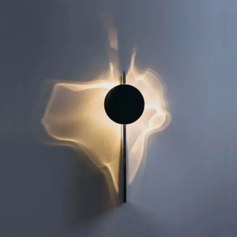 Corrugated light effect stainless steel LED creative background wall, aisle restaurant wall lamp
