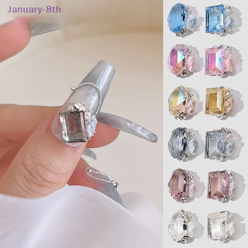 10pcs Nail Art Rose CameCube Drill Jewelry Drill Ice Cube Drill Irregular Multi-Faceted Nail Art Decoration Diy Tool Accessories