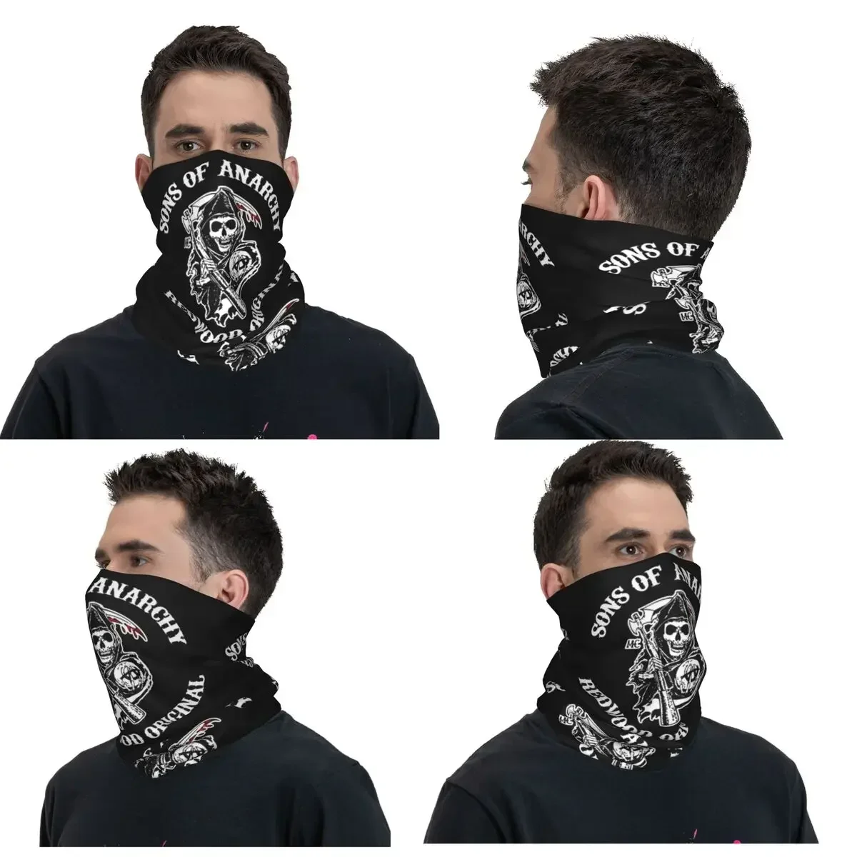 SOA Sons Of Anarchy Bandana Neck Cover Printed Mask Scarf Multi-use FaceMask Outdoor Sports Unisex Adult Washable