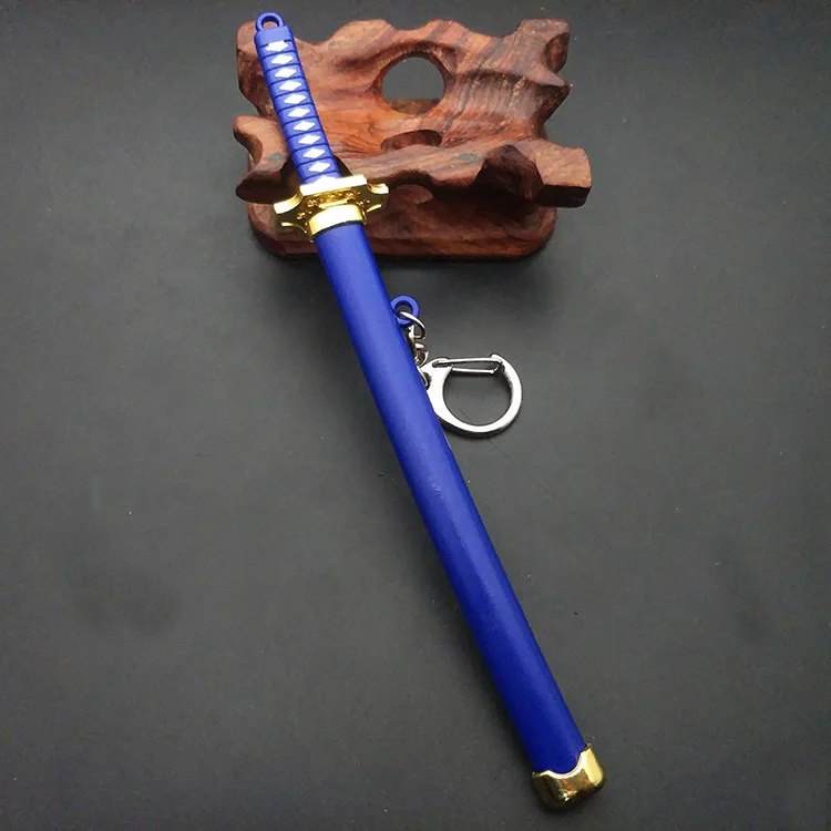 Portachiavi con spada a otto colori Mini Roronoa Zoro per uomo portachiavi con fibbia fodero Katana Sabre portachiavi per auto portachiavi regalo