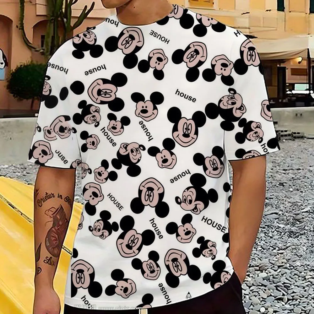 Disney Fun T-shirt Mickey Mouse Donald Duck Goofy Cartoon Men's and Women's T-shirts Casual Style 3D Printed Summer Casual Top