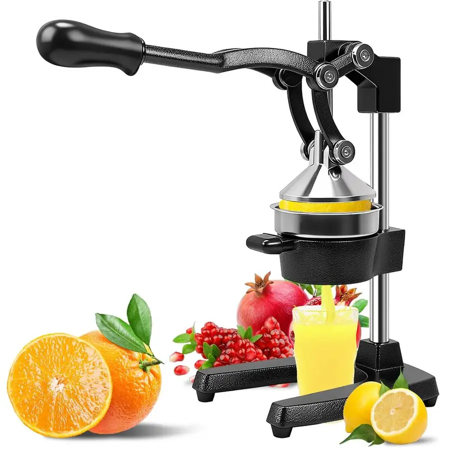 Entsafter-Presse, kommerzielle, robuste manuelle Gusseisenpresse, für Orangensaft, Limetten, Zitronen, Granatäpfel, einfach zu bedienen und zu reinigen.