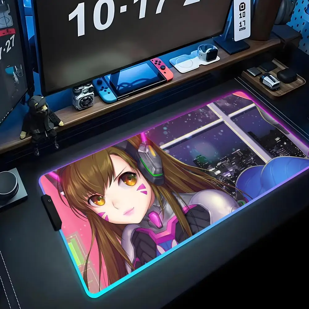 

Game character DVA Mouse Pad RGB Gaming Mousepad Big LED Pad PC Desk Mat Luminous Mouse Pad Large Keyboard Mats Table Rug